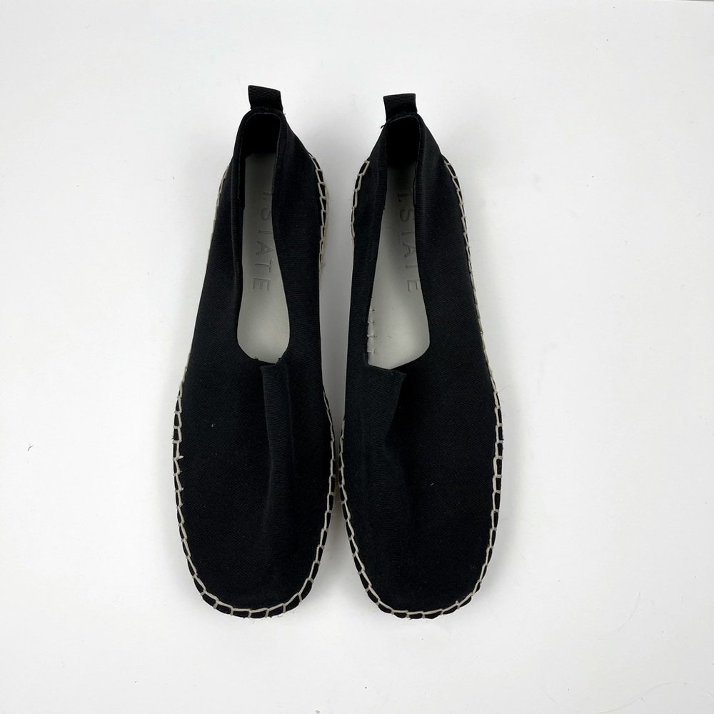 1. State Black Flats With Twine Bottoms Size 7